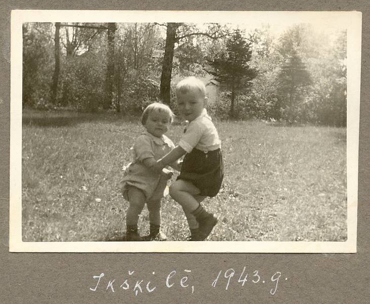 1943 - Ikskile, Latvia.<br />Baiba and Egils.