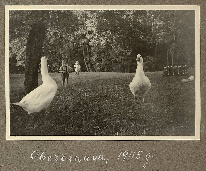 1945 - Oberornau, Bavaria, Germany.<br />Egils and Baiba.