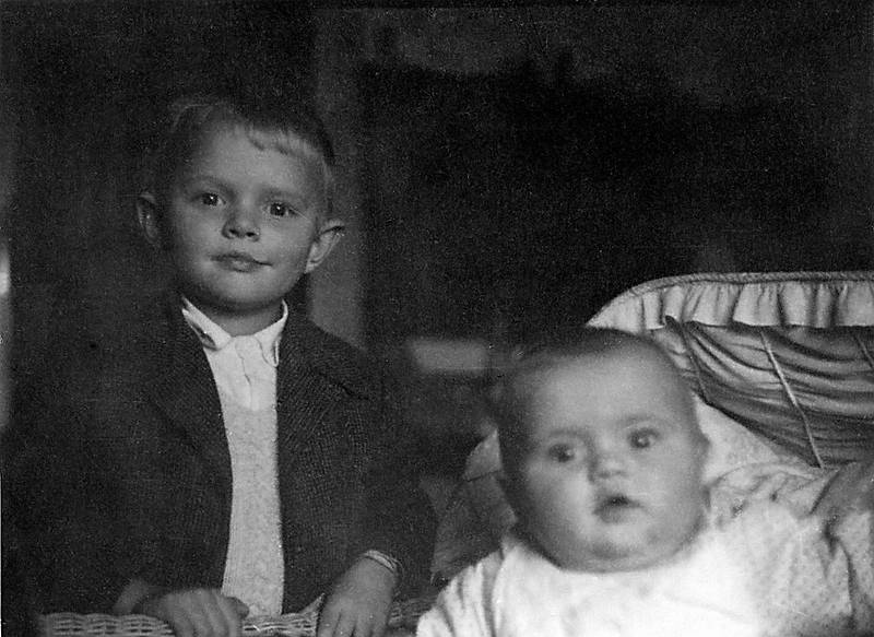 1945 - Oberornau, Bavaria, Germany.<br />Arnis and his youger sister Inara.
