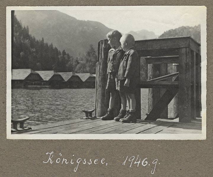 1946 - Knigsee, Bavaria, Germany.<br />Egils and Arnis.
