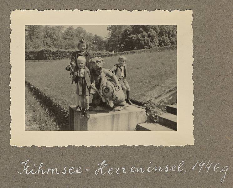 1946 - Knigsee, Bavaria, Germany.<br />Arnis, ?, Egils.