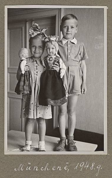 1948 - Munich, Bavaria, Germany.<br />Baiba and Egils.