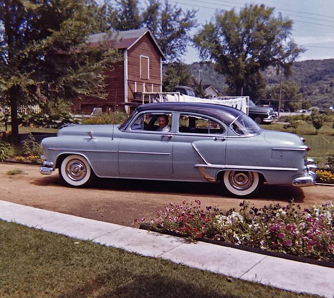 July 1959 - La Crosse, Wisconsin.<br />Father in his 1953 Oldsmobile.