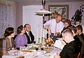 Nov. 1962 - Manchester by the Sea, MA.<br />Helga, Velta, Eriks, Alberts, Mirdza, Uldis, Bob, Juris, and Frank sitting around the Thanksgiving table.