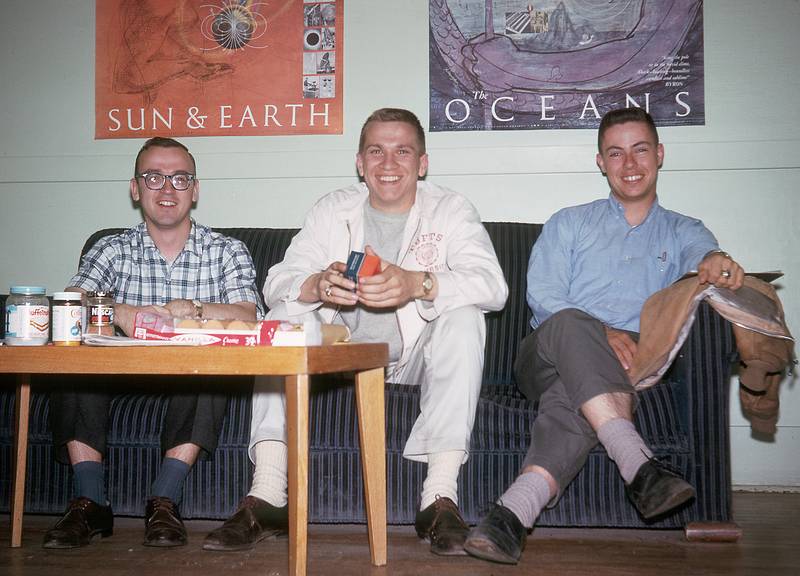 May 1963 - Tufts University, Medford, MA.<br />Egils, Benny, and Tracy in 14 West Hall (Bob and my room in our senior year).