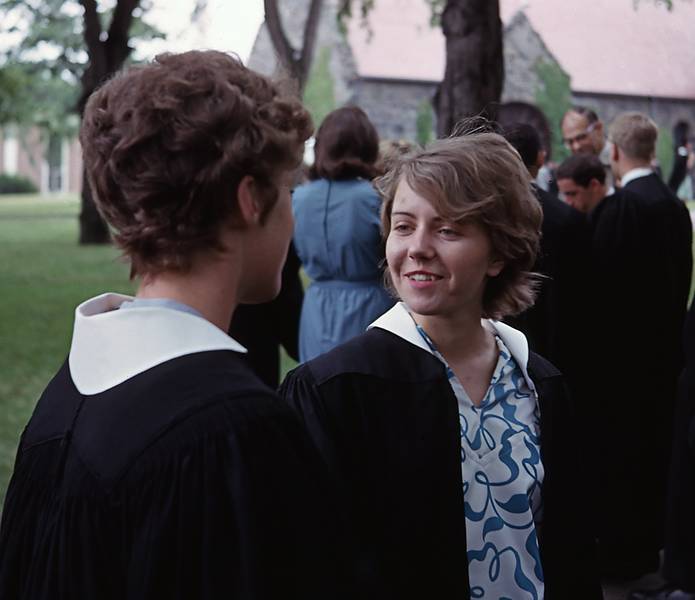 June 1963 - Tufts University, Medford, Massachusetts.<br />Baccalaureate Service and President's Spread.<br />Louise T. and Tina.