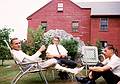 Aug 1963 - At Alberts and Mirdza's in Manchester by the Sea, MA.<br />John, Uldis, and Juris in the back yard.
