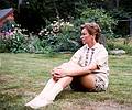 Aug 1963 - At Alberts and Mirdza's in Manchester by the Sea, MA.<br />Marilyn in the back yard.