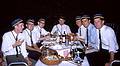 Aug 1963 - At the Jansons' in East Orange, NJ.<br />Fratternitas Lettica meeting (beer evening).<br />Egils (2nd from left), Rusins Jansons (end of table).
