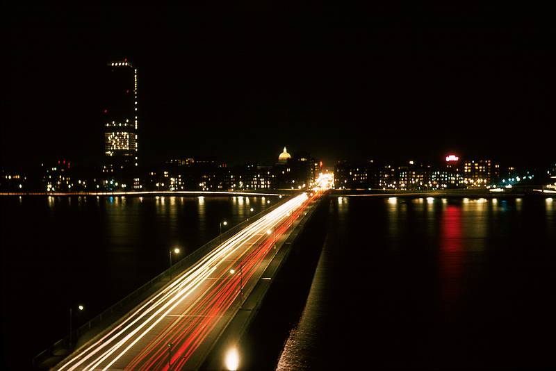 Dec 1? 1963 - Cambridge, MA.<br />HarvardBridge and the Prudential Building in Boston<br />from atop the Graduate House at MIT.