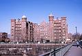 Feb 1964 - Cambridge, MA.<br />The MIT Graduate House from Harvard Bridge.