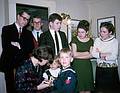 Feb 1964 - At Albert and Mirda's in Manchester by the Sea, MA.<br />Helga's 21st birthday celebration.<br />Juris, Uldis, Dzintars (friend and Mara's brother), Mara, Baiba, Helga, the Johnson's Susanna and Scott (friends).