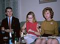 March 1964 - At Erik and Velta's, Jamaica Plain, Boston, MA.<br />Juris' 21st birthday celebration?<br />Uldis, Brigita, and ?.