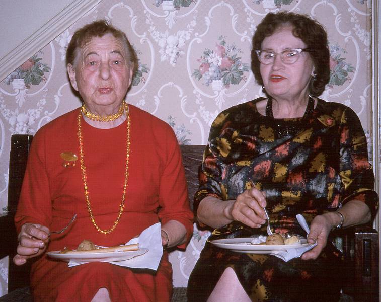 March 1964 - At Erik and Velta's, Jamaica Plain, Boston, MA.<br />Juris' 21st birthday celebration?<br />Lulu (Juliana Kreismanis) and Paula Brachman.