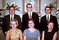 March 1964 - At Erik and Velta's, Jamaica Plain, Boston, MA.<br />Juris' 21st birthday celebration?<br />Egils Malitis, Juris, Uldis behind their mothers Edite Malitis, Velta, and Mirdza.