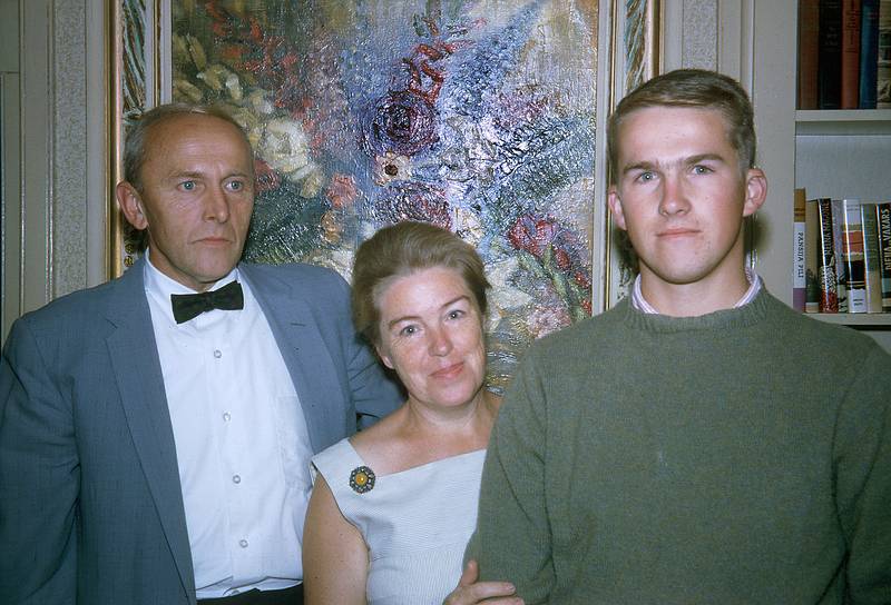 Aug 1964 - At Albert and Mirdza's in Manchester by the Sea, MA.<br />Uldis' 21st birthday celebration?<br />Alberts, Mirdza, and Uldis.
