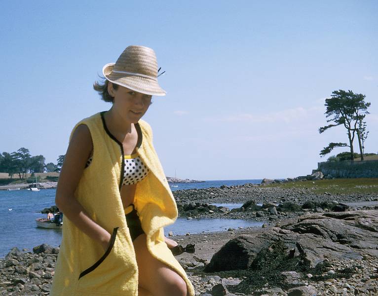 Aug 1964 - On Black Beach in Manchester by the Sea, MA.<br />Baiba.