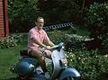 Sept 1964 - At Albert and Mirdza's in Manchester by the Sea, MA.<br />Egils on his Vespa motor scooter.