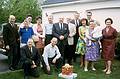 June 1965 - At parents' house in Boxford, MA.<br />Latvian friends, among them Rozankofskis, Bersteins, Jekabs Vittands and wife,<br />Valters Vittands and his wife (Biruta) holding Jekab's daughter, Mr. and Mrs. Elmuts,<br />and father and mother.