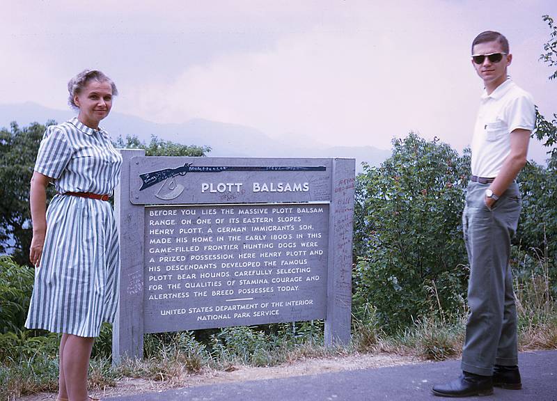 Aug 15, 1965 - Along the Blue Ridge Parkway, NC.<br />Frank's mother and Frank.