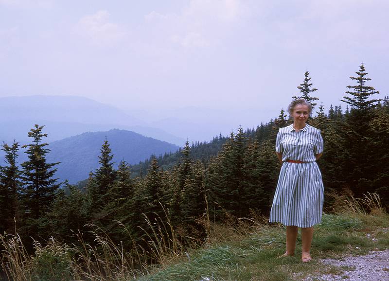 Aug 15, 1965 - Along the Blue Ridge Parkway, NC.<br />Frank's mother, Mrs. Kutyna.