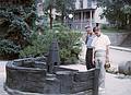 Aug 22, 1965 - Central City, Colorado.<br />Bob's father and Frank admiring a millstone.