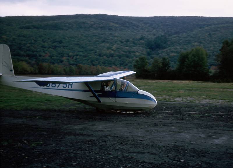 Oct 9, 1965 - Wurtsboro, NY.<br />Egils taking off with an instructor.