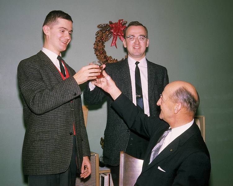 Dec 31, 1965 - At parents home in Boxford, MA.<br />Frank, Egils, and father.