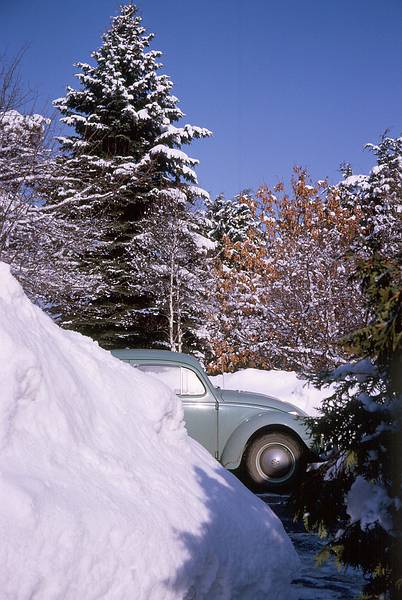 Jan 1966 - At parents' home in Boxford, MA.<br />Snow banks higher than my VW.