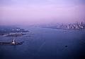 April 7, 1966 - Helicopter ride from Newark to Kennedy airports.<br />Statue of Liverty, the Hudson River, and Manhattan.