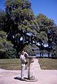April 10, 1966 - Middleton Gardens, South Carolina.<br />Frank checking his watch against the sun dial.
