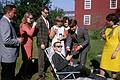 May 29, 1966 - At Alberts and Mirdza's in Manchester by the Sea, MA.<br />Uldis graduation (from Boston University) party.<br />John lighting Uldis' cigarette, onlookers are Egils Malitis, Brigita, Juris, Edite, ?, Helga.