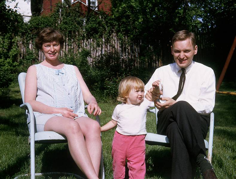 May 30, 1966 - At John and Marilyn's near New Haven, Connecticut.<br />Marilyn, Maureen, and John.