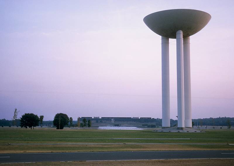 July 1966 - Bell Labs, Holmdel, NJ.<br />The "Big Transistor" water tower.