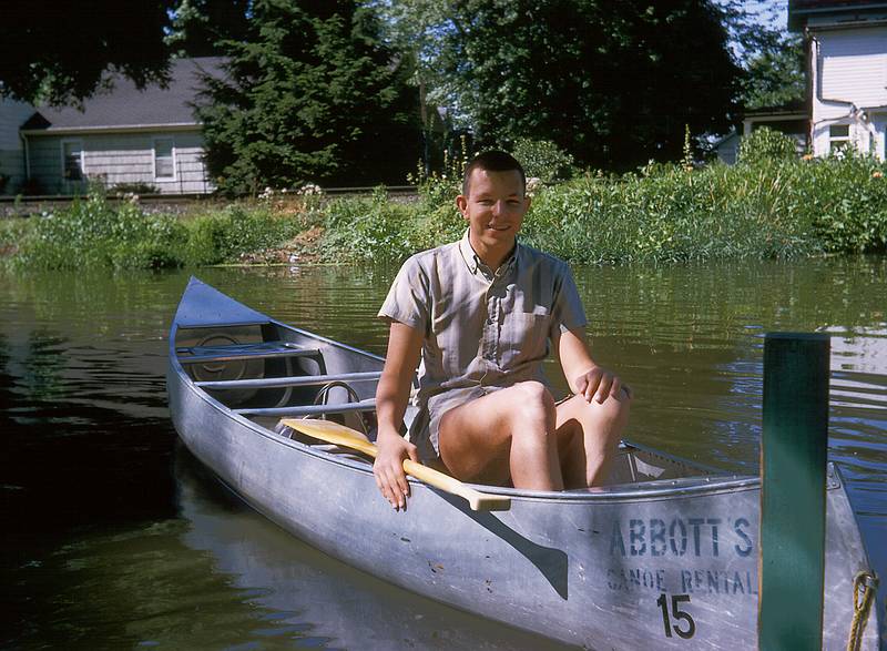 July 16, 1966 - Murray Hill Canoe Club trip on Delaware Canal and River.<br />John Bobsin.