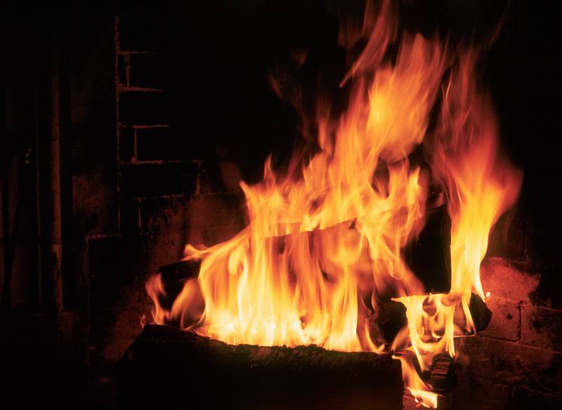 Oct 1966 - Princeton University, Princeton, NJ.<br />A lit fireplace in Bob Gable's room.