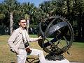 Nov 6, 1966 - Brookgreen Gardens, South Carolina.<br />Frank and an astrolabe.