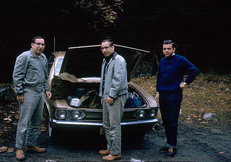 Dec 1966 - Mt. Greylock, MA.<br />Jim and Jack Davis and Gerd at start of hike.