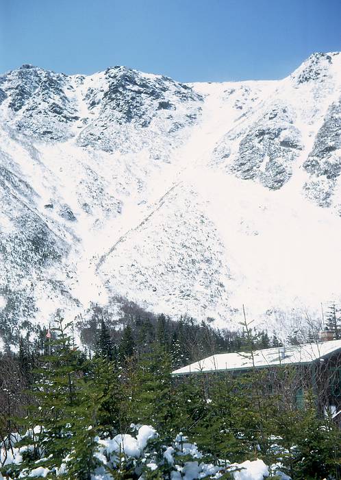 May 13, 1967 - Hermit Lake Shelter, Pinkham Notch, NH.<br />Hillman Highway (some of the dots are skiers).