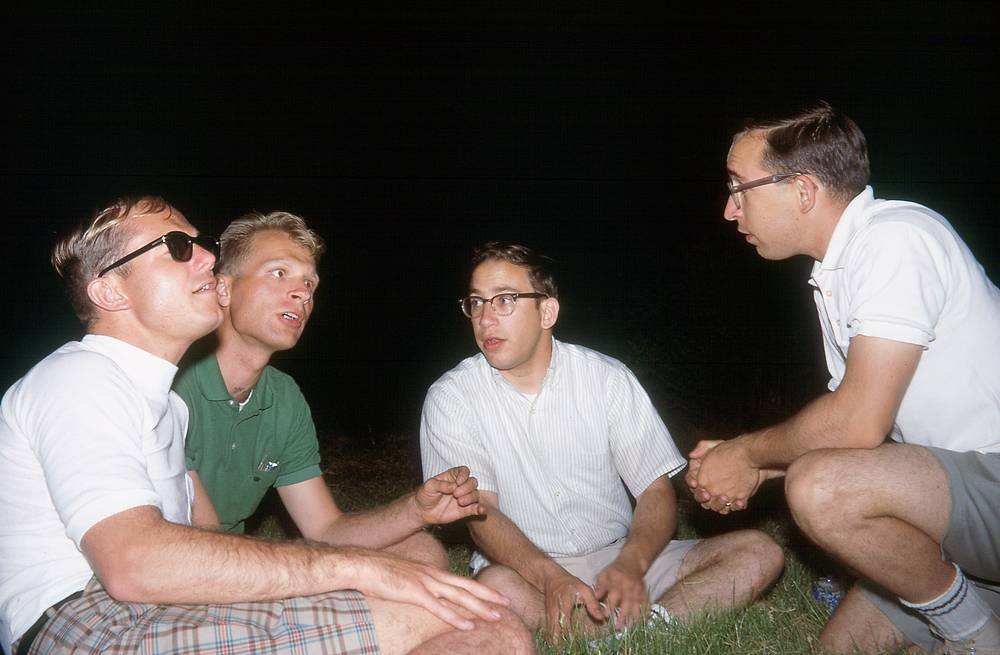June 1967 - 10 Tindall Rd., Middleton, NJ.<br />The Larry, Rich, Jack and Jim barbershop quartet.