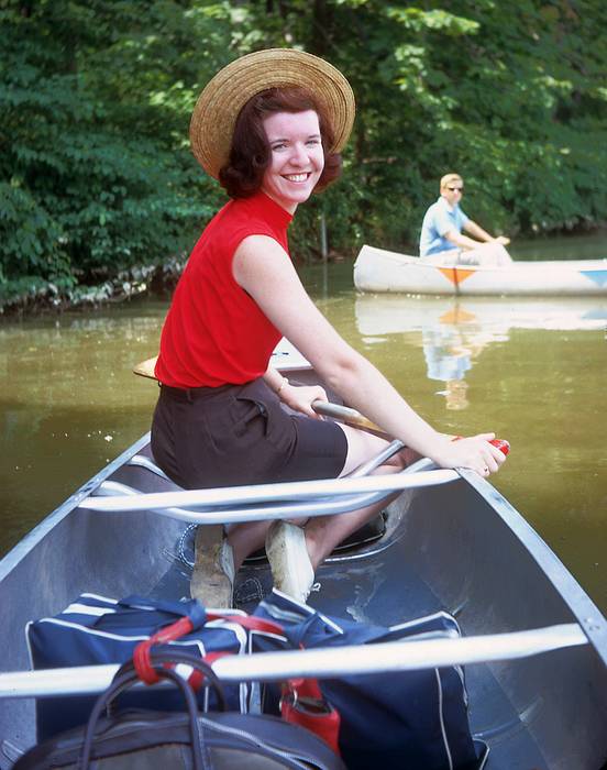 June 1967 - Murray Hill Canoe Club trip on the Pennsylvania Canal, PA.<br />Barbara.