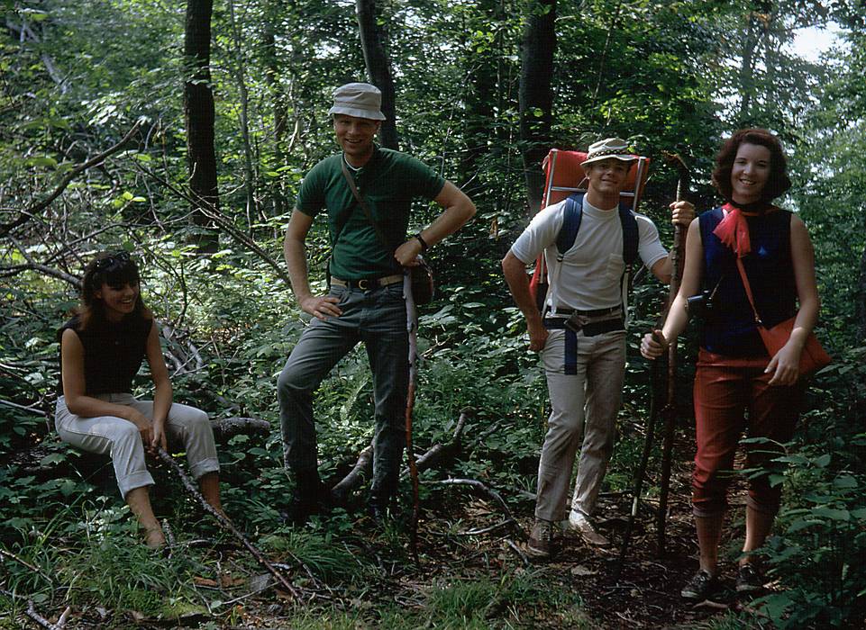 Aug 1967 - Hike up Stratton Mtn.(?), Vermont.<br />Maryann, Rich, Larry, and Barbara.