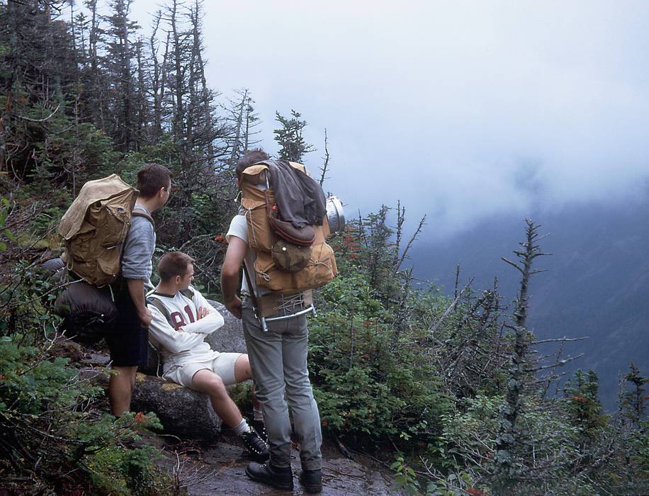 Aug 1967 - Hike up Mt. Marcy in the Adirondacks, NY.<br />Gerd, Craig, and Dan resting on the way down.