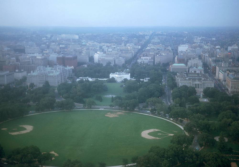 Sep 1967 - Washington, DC.<br />The White House from atop the Washington Monument.