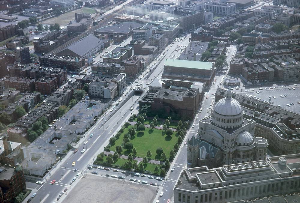 Sep 1967 - Boston, Massachusetts.<br />The Cristian Science Center from atop the Prudential Center.