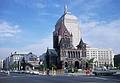 Sep 1967 - Boston, Massachusetts.<br />Copley Square with Trinity Church and the old John Hanckock building in back..