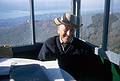 Oct 1967 - Hike along the Hudson River to Beacon Mtn., NY.<br />A Murray Hill Canoe Club event.<br />The forest ranger atop the fire tower on Beacon Mtn.