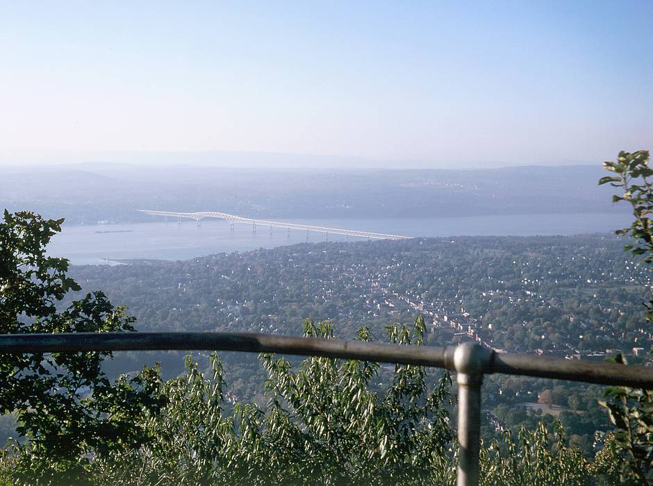 Oct 1967 - Hike along the Hudson River to Beacon Mtn., NY.<br />A Murray Hill Canoe Club event.<br />The town of Beacon and the Hudson River.