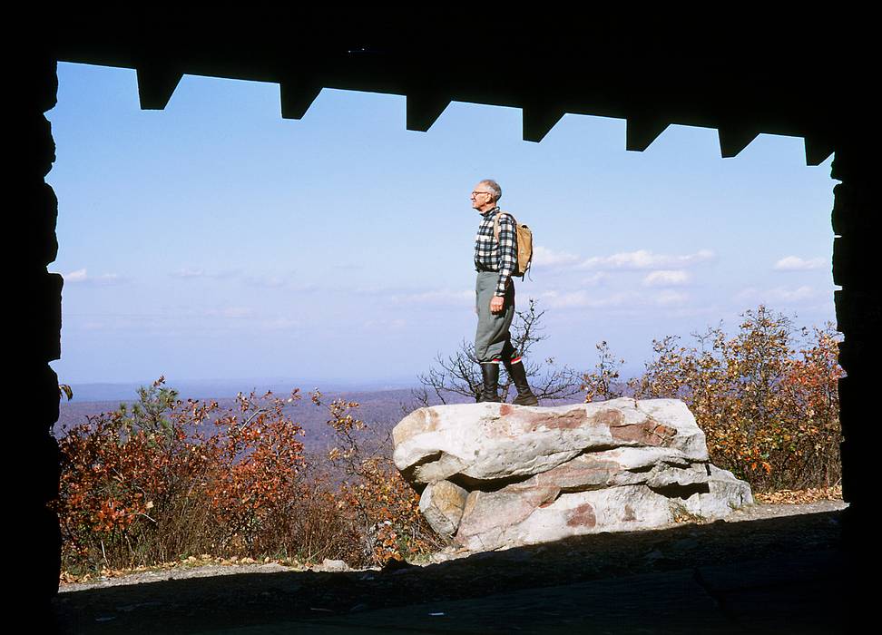 Nov 1967 - Murray Hill Canoe Club hike along the Appalachian Trail in NJ.<br />Our fearless leader, "Bucky" Buckland.