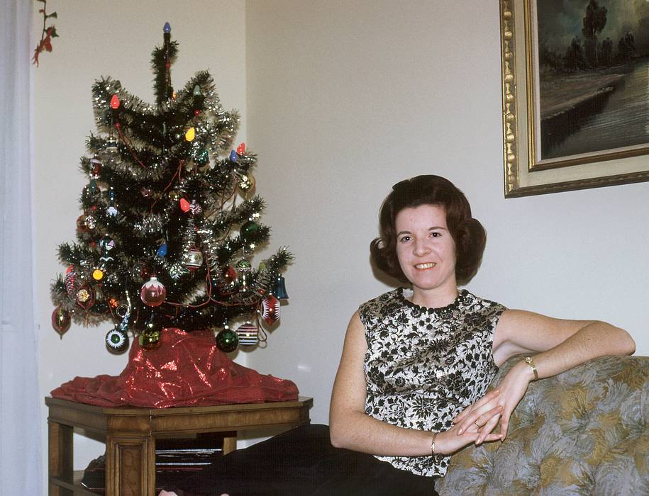 Dec 1967 - At the Farrells apartment in NJ.<br />Barbara ready to attend the departmental Christmas party.